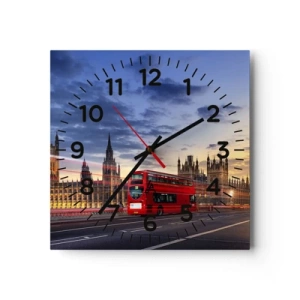 Wall clock - Clock on glass - Characteristic Landmarks - 40x40 cm