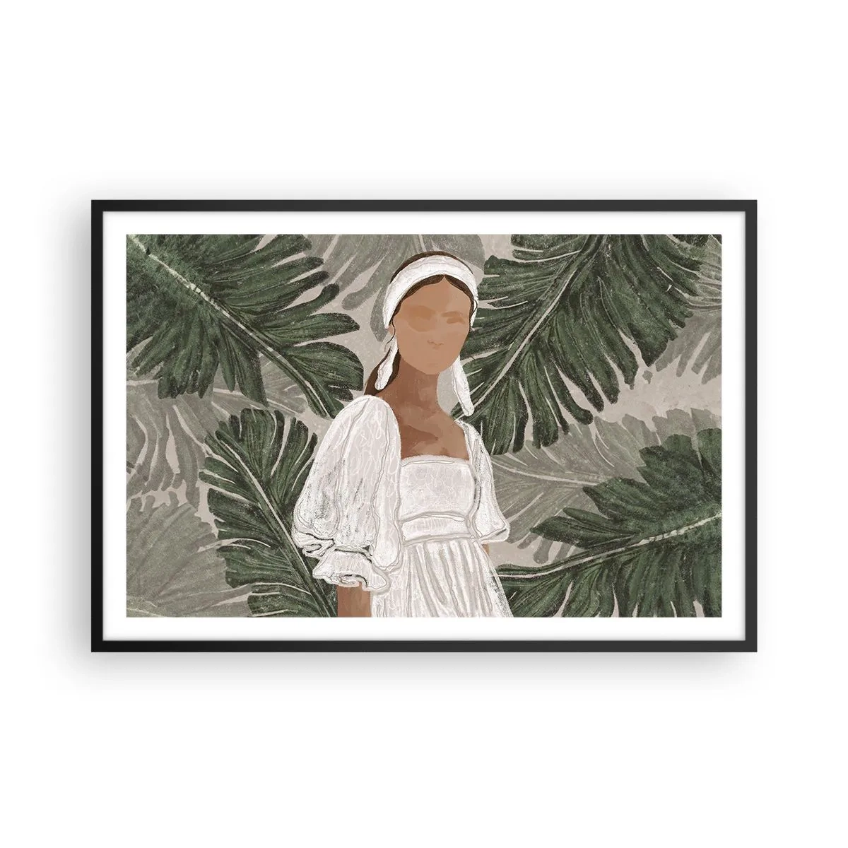 Poster in black frame - Exotic Portrait - 91x61 cm