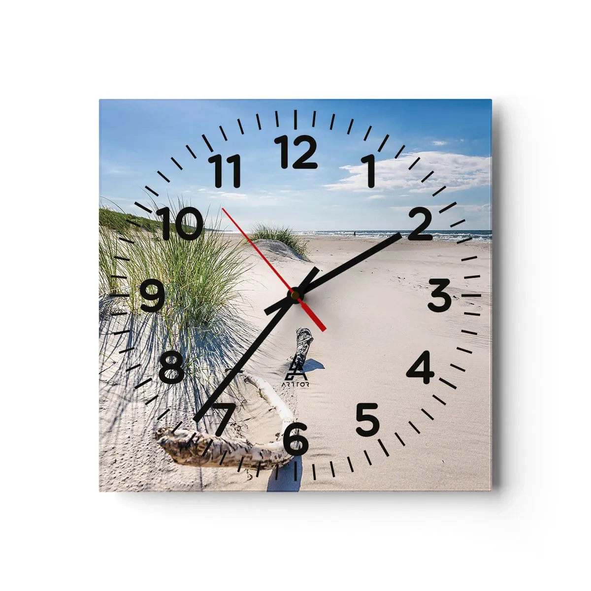 Wall clock - Clock on glass - The Most Beautiful? Baltic One - 30x30 cm