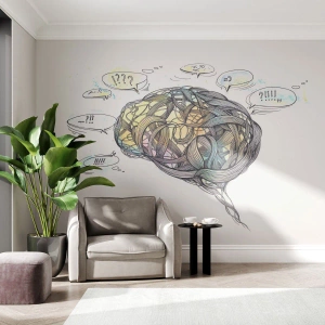 Self-Adhesive Photo Wallpaper Deluxe Sticker - Man - A Great Mistery - Abstraction, Brain, Graphics - 250x175 cm