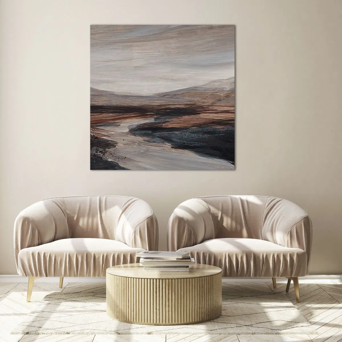 Glass picture - Quiet Valley - 40x40 cm