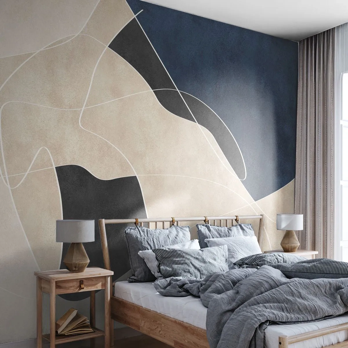 Photo Wallpaper Premium Sand - Abstract Composition - Contrast of Colours - Modern, Abstraction, Piece - 100x70 cm