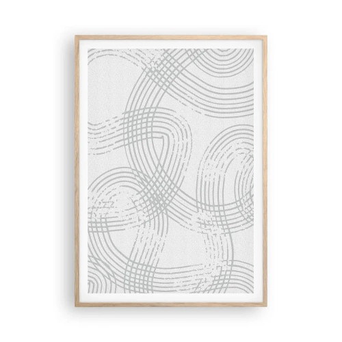 Poster in light oak frame - No Straight Line - 70x100 cm