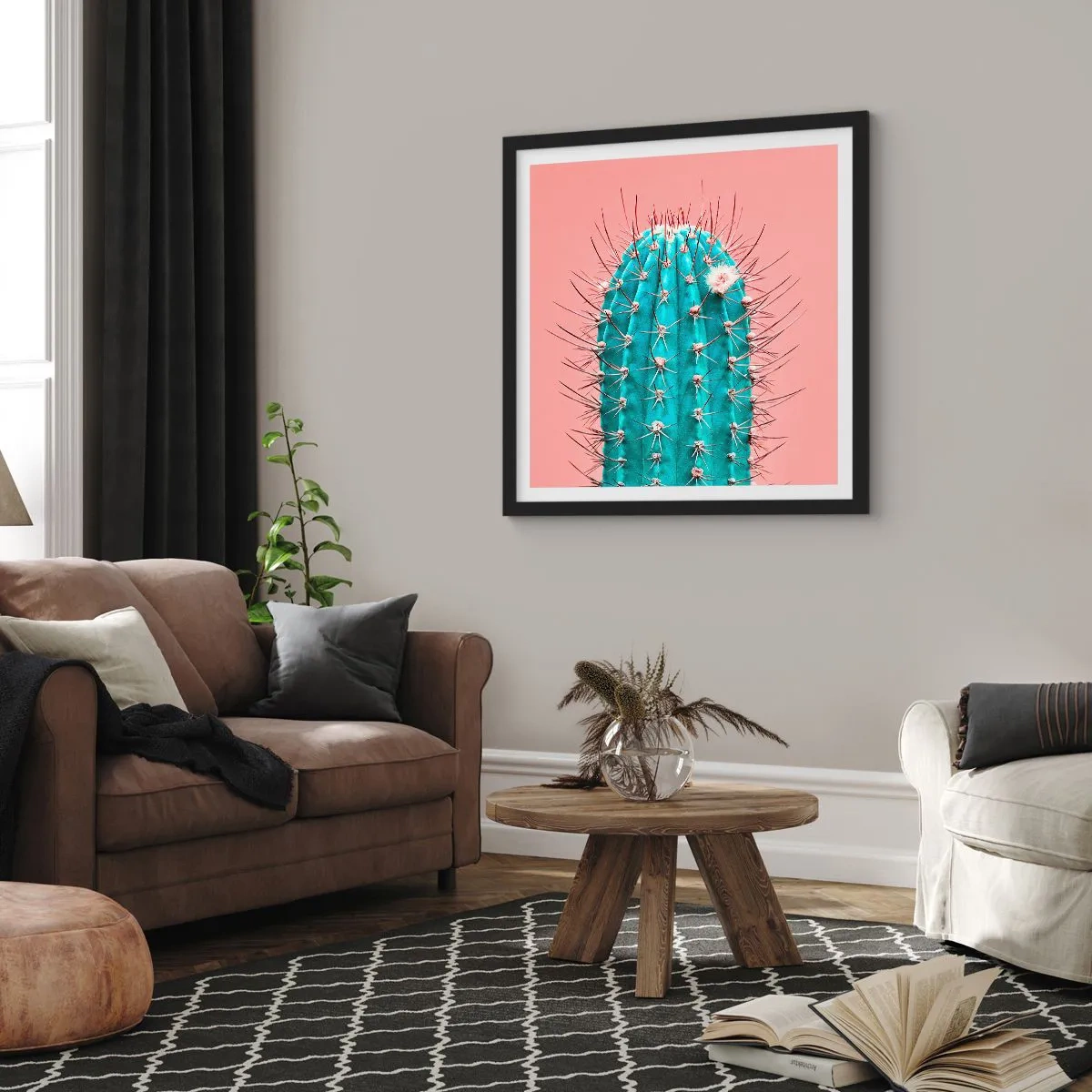 Poster in black frame - Just Look - 60x60 cm