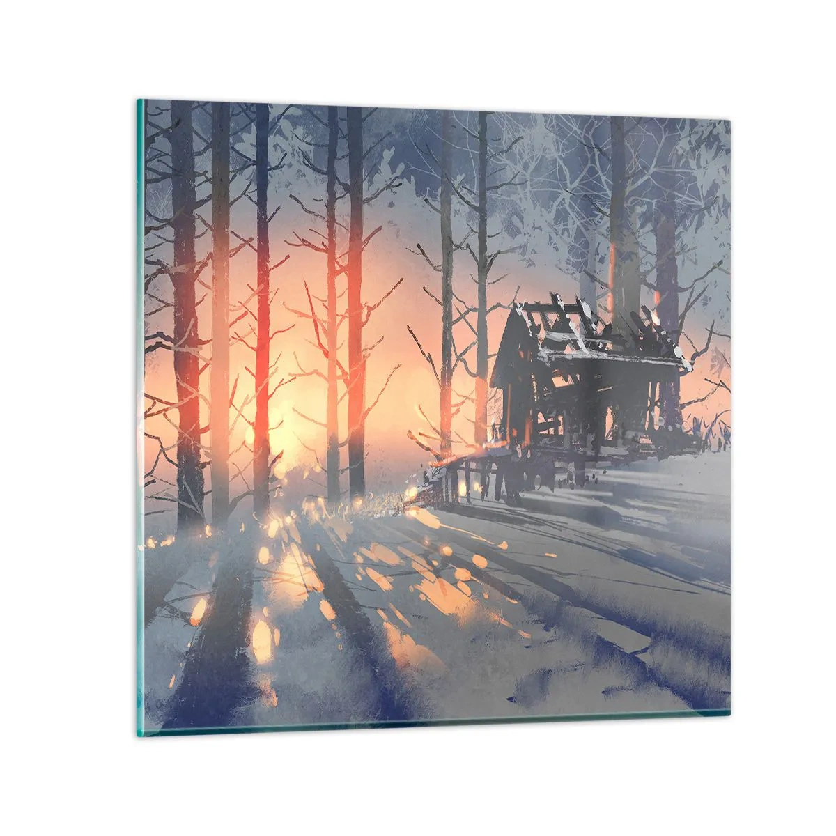 Glass picture - Only the Sun Drops by - 50x50 cm
