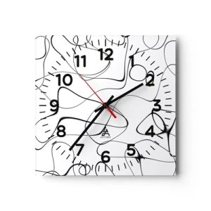 Wall clock - Clock on glass - Life Paths, Trails of Fortune - 40x40 cm