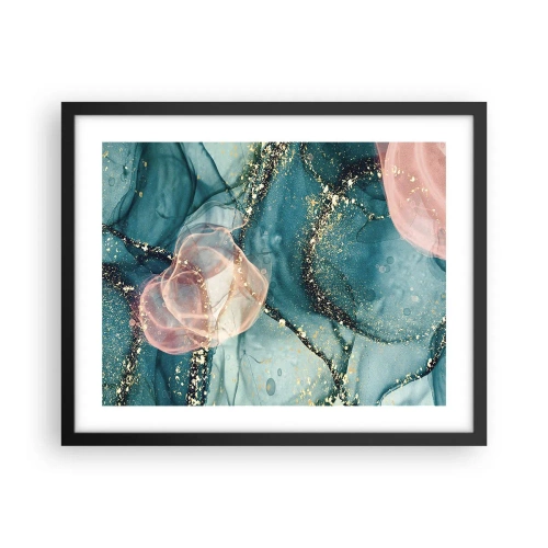 Poster in black frame - Silm Blue, Tulle Pink - 50x40 cm