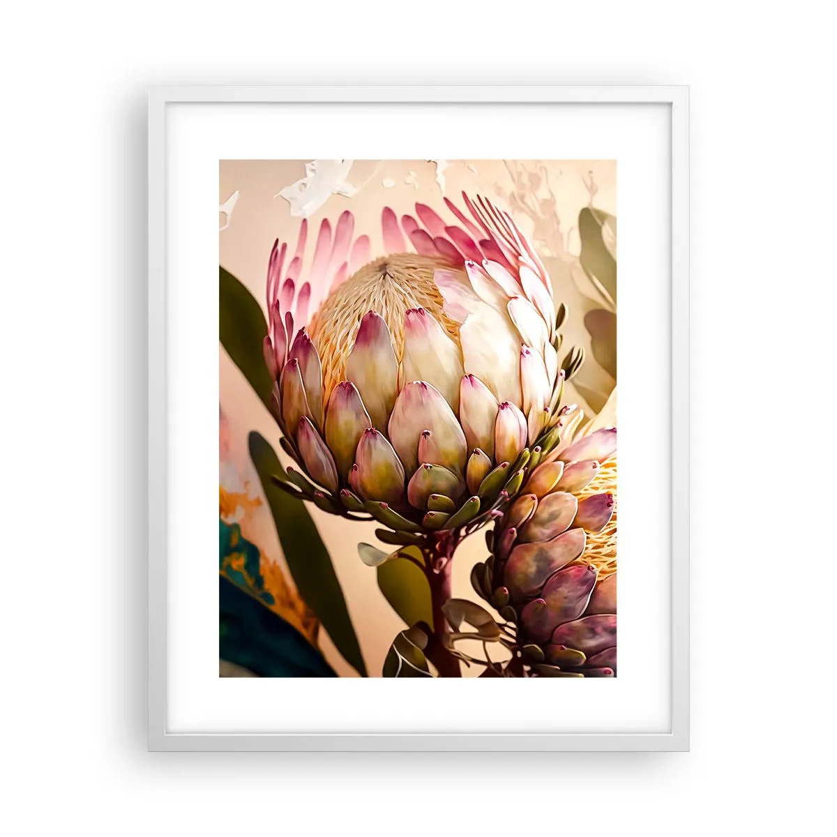 Poster in white frmae - Tender Caress - 40x50 cm