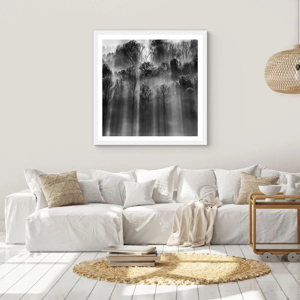 Poster in white frmae - In the Streams of Light - 40x40 cm