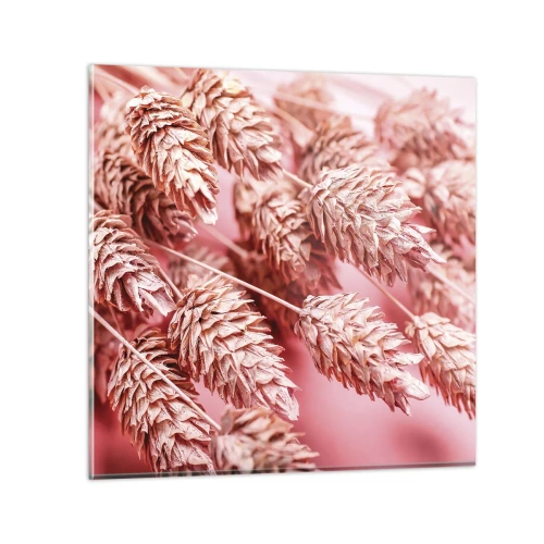 Glass picture - Flowery Cascade in Pink - 70x70 cm