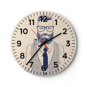 Wall clock - Clock on glass - Cheerful, Manly and Fashionable - 40x40 cm