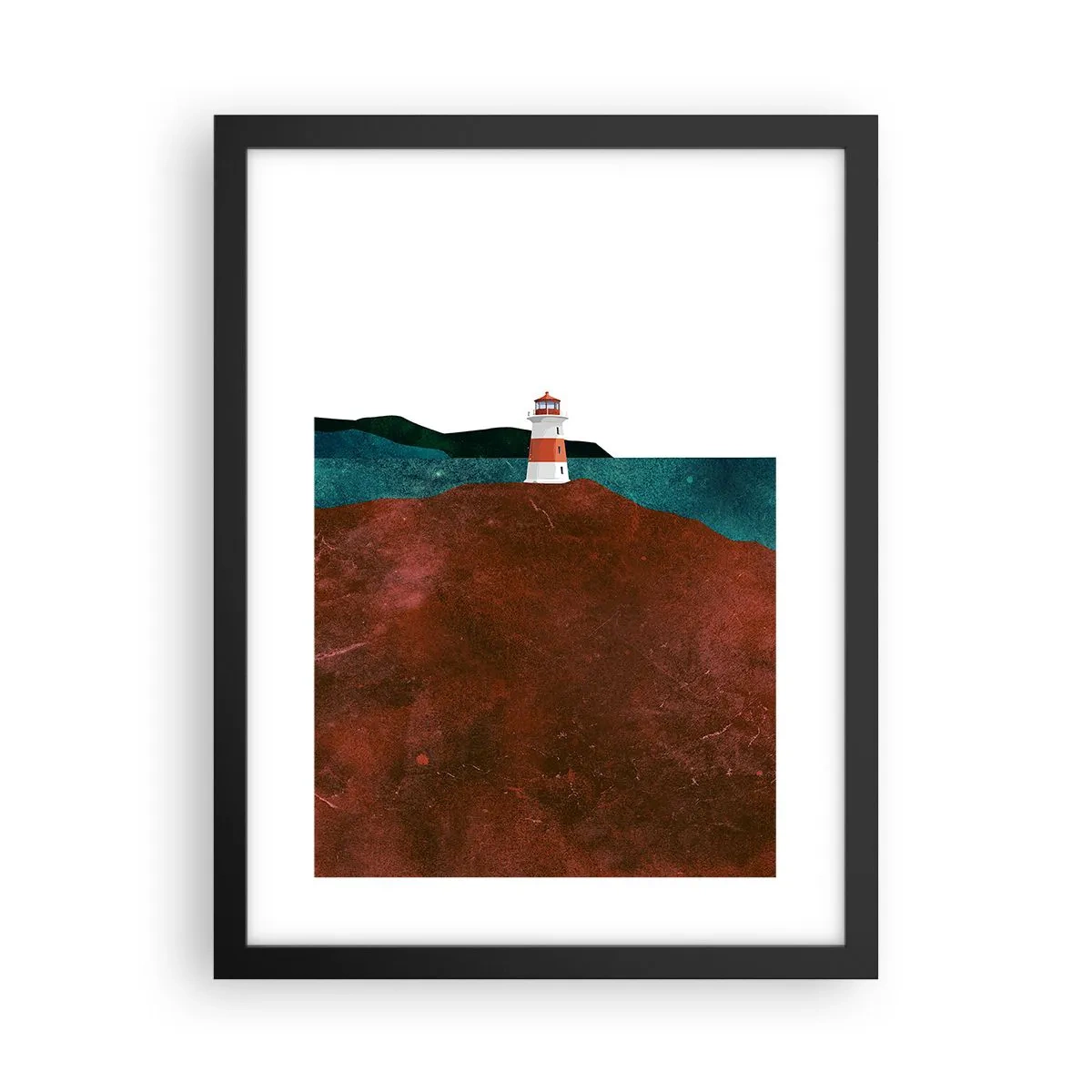 Poster in black frame - Gazing at the Sea - 30x40 cm