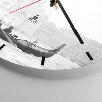 Clock face with lines