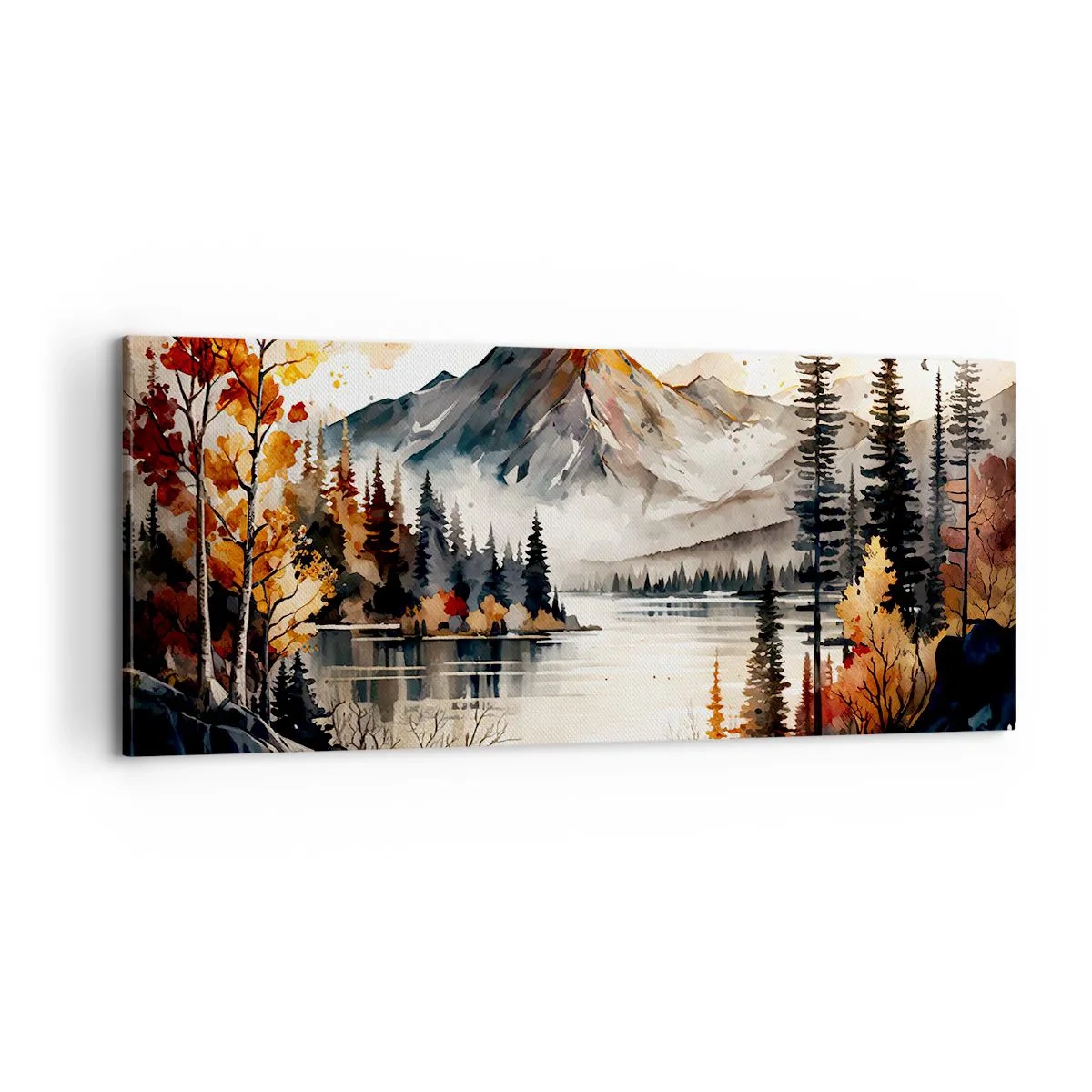 Canvas picture - Golden Autumn in the Mountains - 100x40 cm