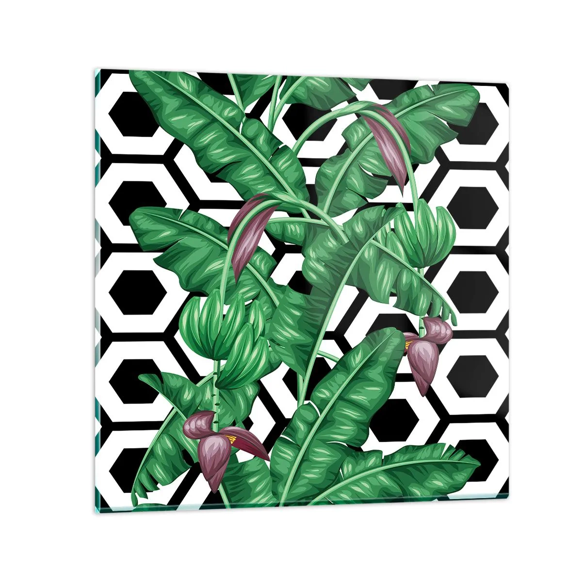 Glass picture - Symmetrical Composition of Nature - 30x30 cm