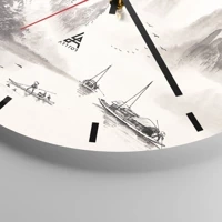 Clock face with lines