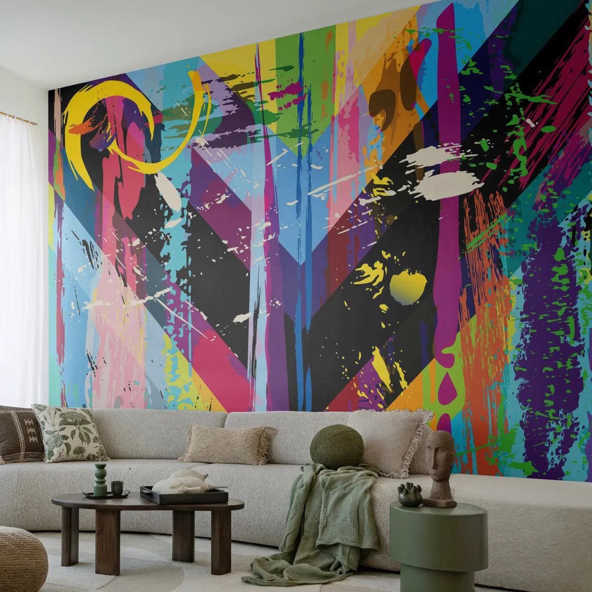 Custom Wallpaper Premium Canvas - From Top to Bottom - Abstraction, Piece, Graphics