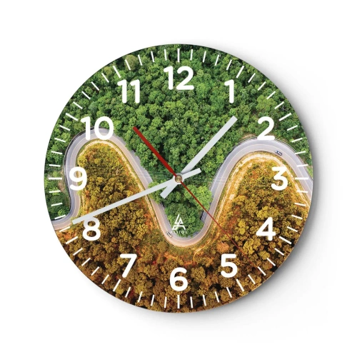Wall clock - Clock on glass - Borders and Breakthroughs - 30x30 cm