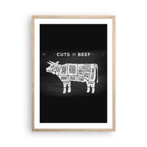 Poster in light oak frame - Time for a Feast - 50x70 cm