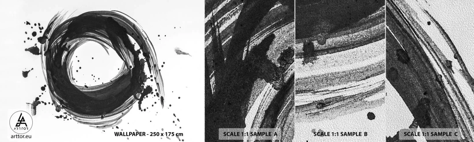 Photo Wallpaper Sample Premium Sand - Whirl of Creation - Abstraction, Piece, Graphics - 100x30 cm