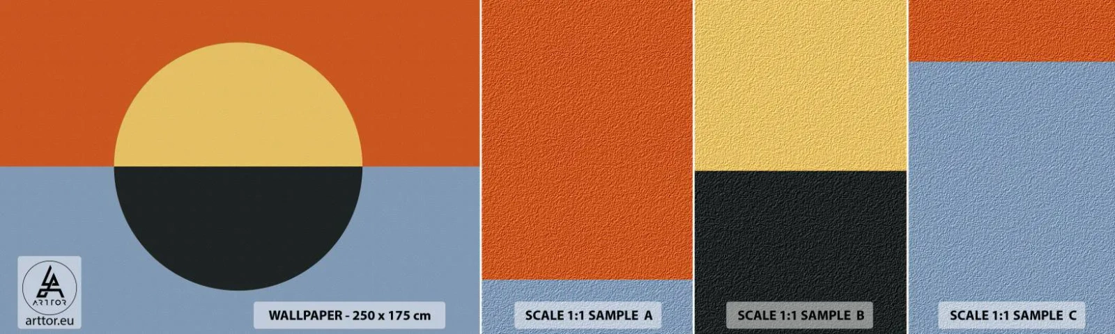 Photo Wallpaper Sample Self-Adhesive Deluxe Sticker - Composition of Warm and Cool - Abstraction, Piece, Graphics - 100x30 cm