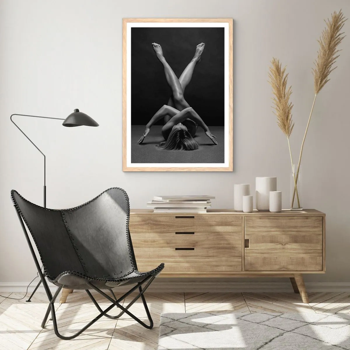 Poster in light oak frame - Geometry of Nakedness - 50x70 cm