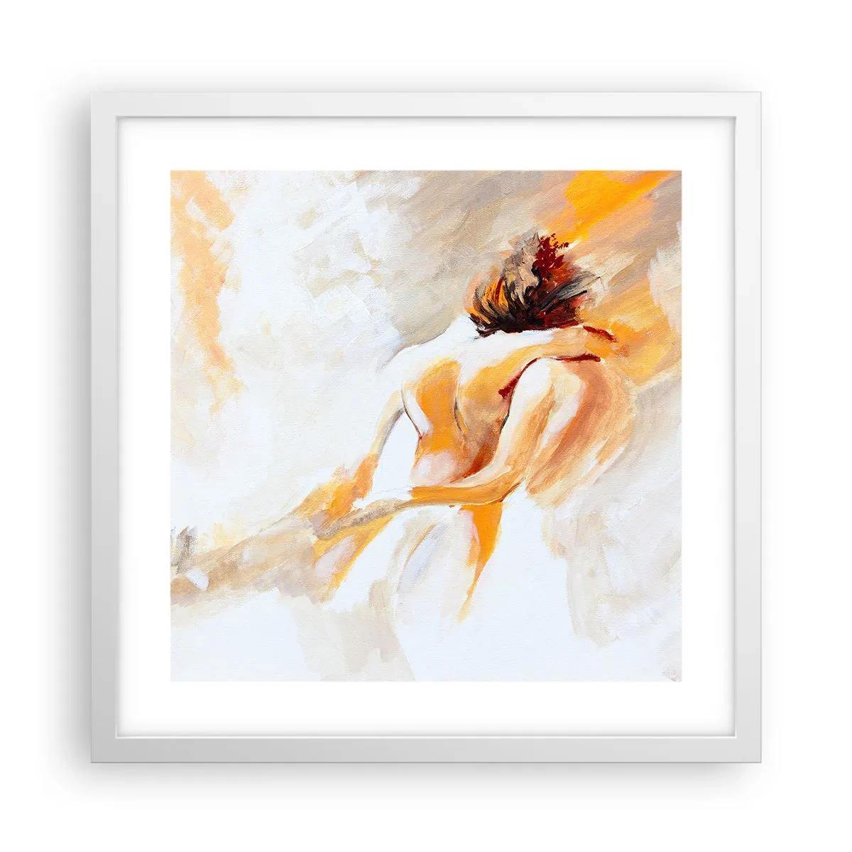 Poster in white frmae - Heavenly Embrace - 40x40 cm
