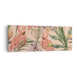 Canvas picture - Pink Ballet among Flowers - 140x50 cm