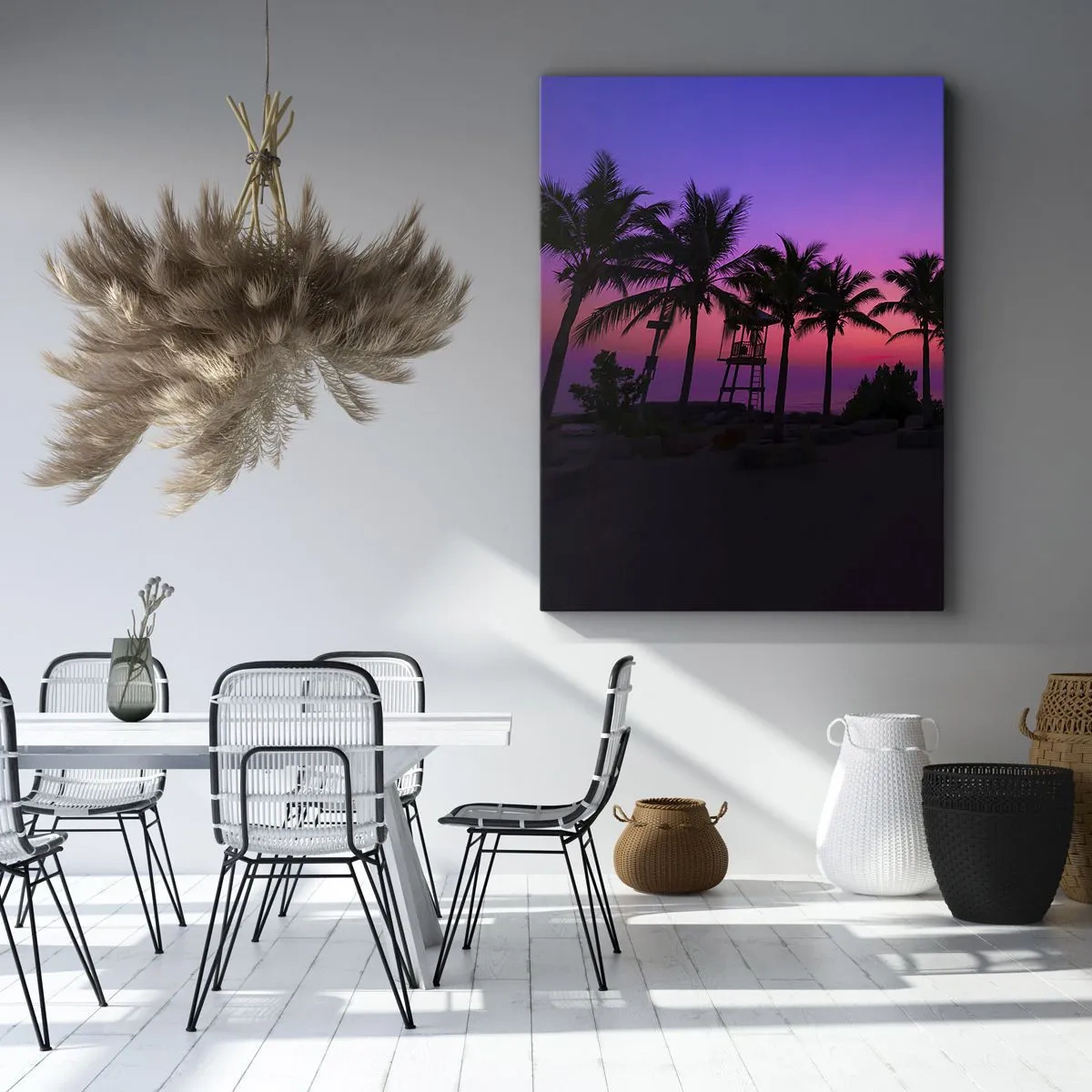Canvas picture - Evening under the Palms - 55x100 cm