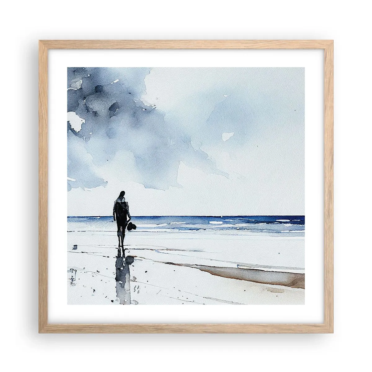 Poster in light oak frame - Conversation with the Sea - 50x50 cm