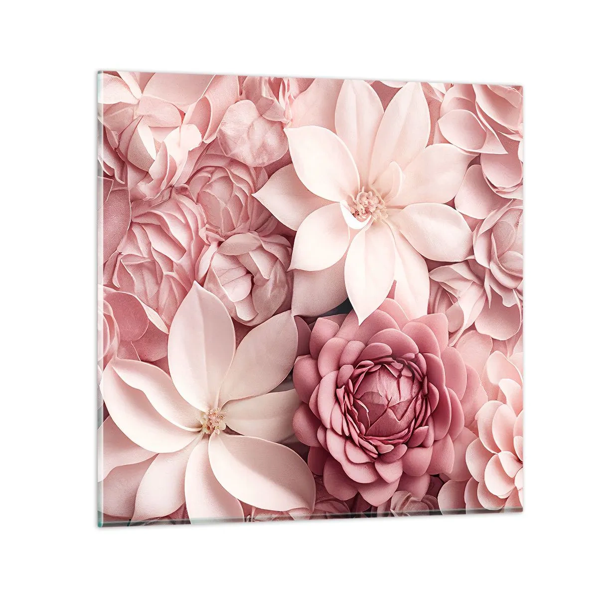 Glass picture - In Pink Petals - 40x40 cm