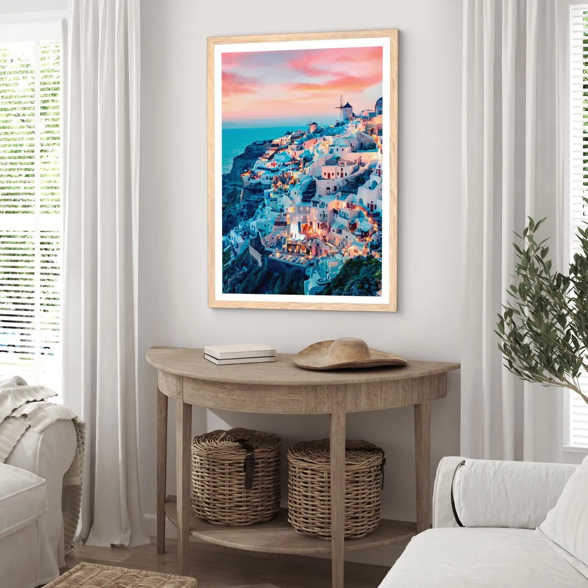 Poster in light oak frame - Your Big Greek Holidays - 50x70 cm
