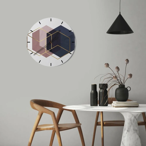 Wall clock - Clock on glass - Power of Simplicity - 30x30 cm
