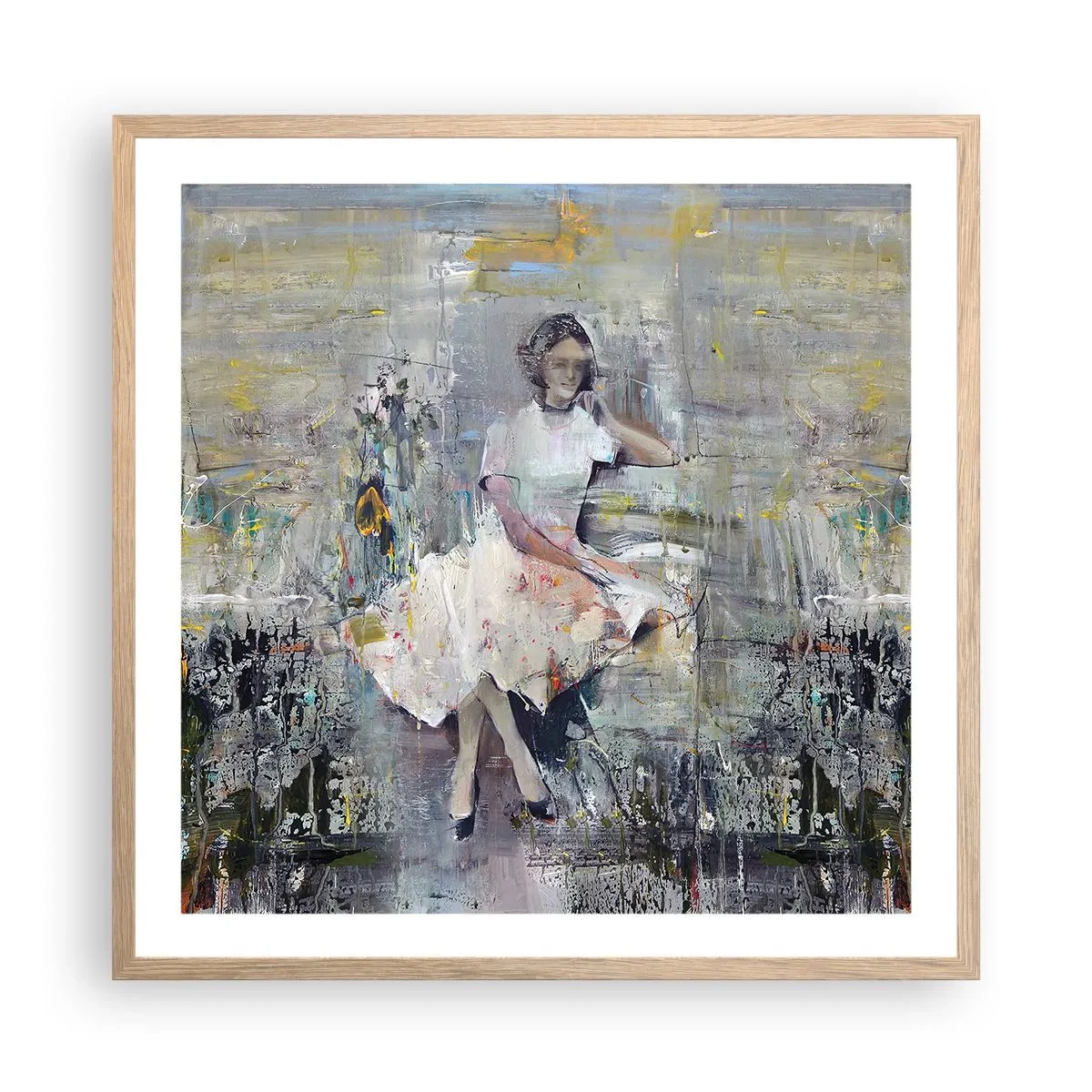 Poster in light oak frame - Classical and Modern - 60x60 cm