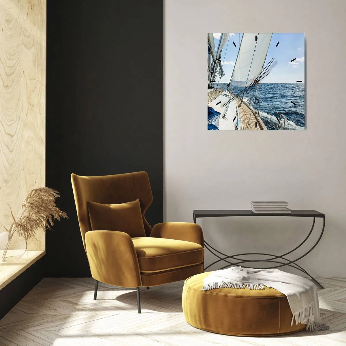 Wall clock - Clock on glass - Ahoy, Adventure - 30x30 cm