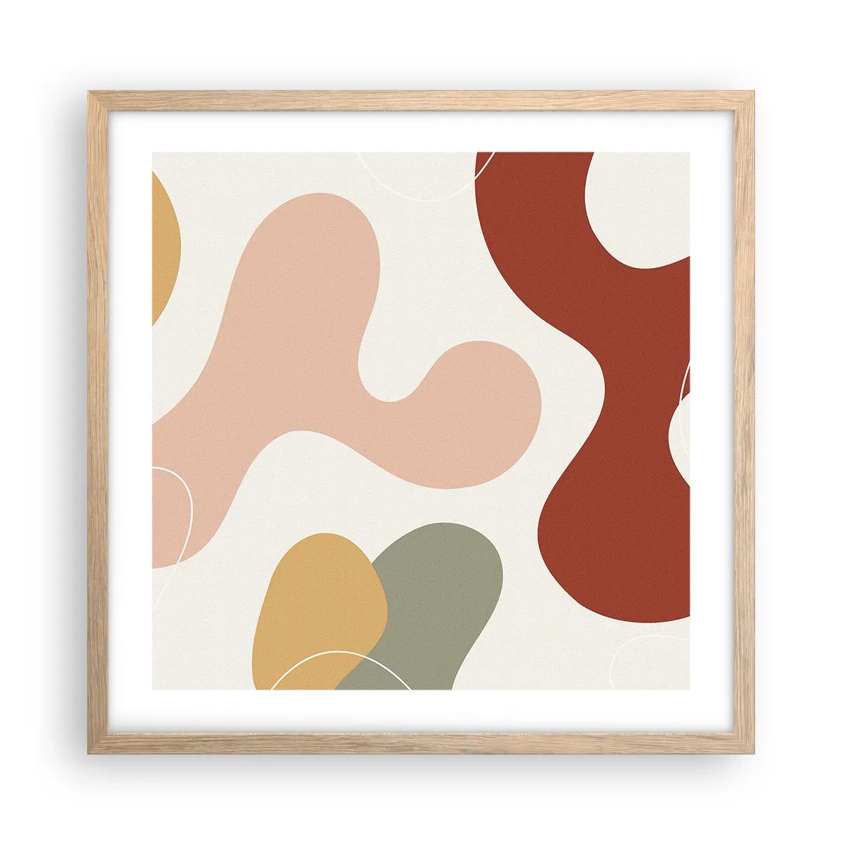 Poster in light oak frame - Doodles - 50x50 cm