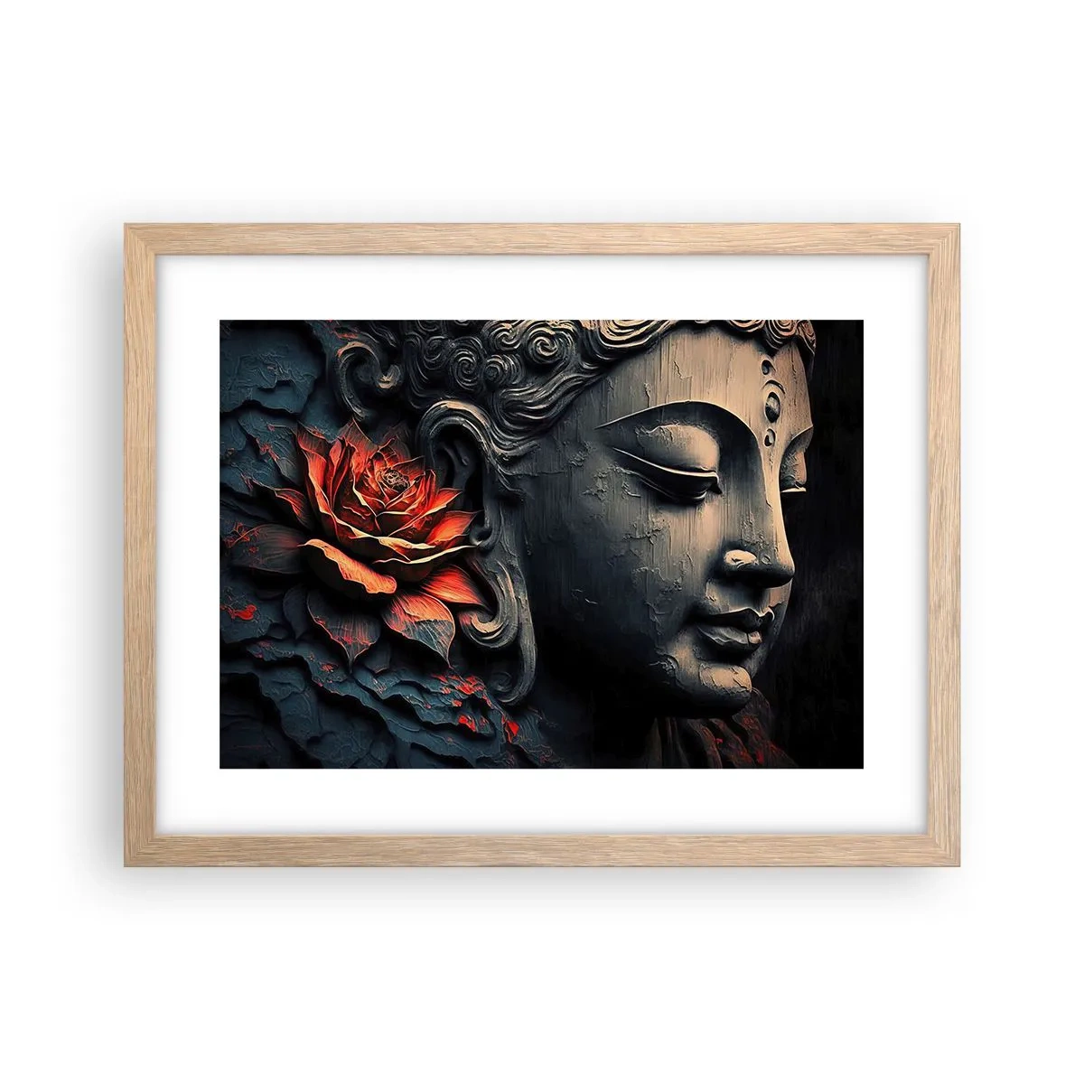 Poster in light oak frame - In Harmony with the World - 40x30 cm