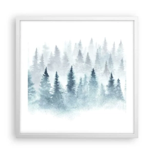 Poster in white frmae - Wrapped up in a Fog - 50x50 cm