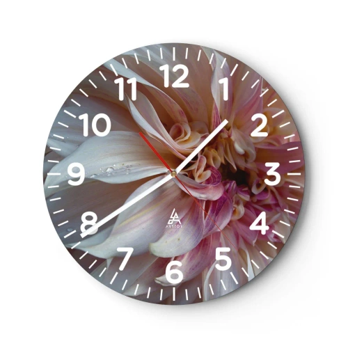 Wall clock - Clock on glass - Blooming Freshness - 40x40 cm
