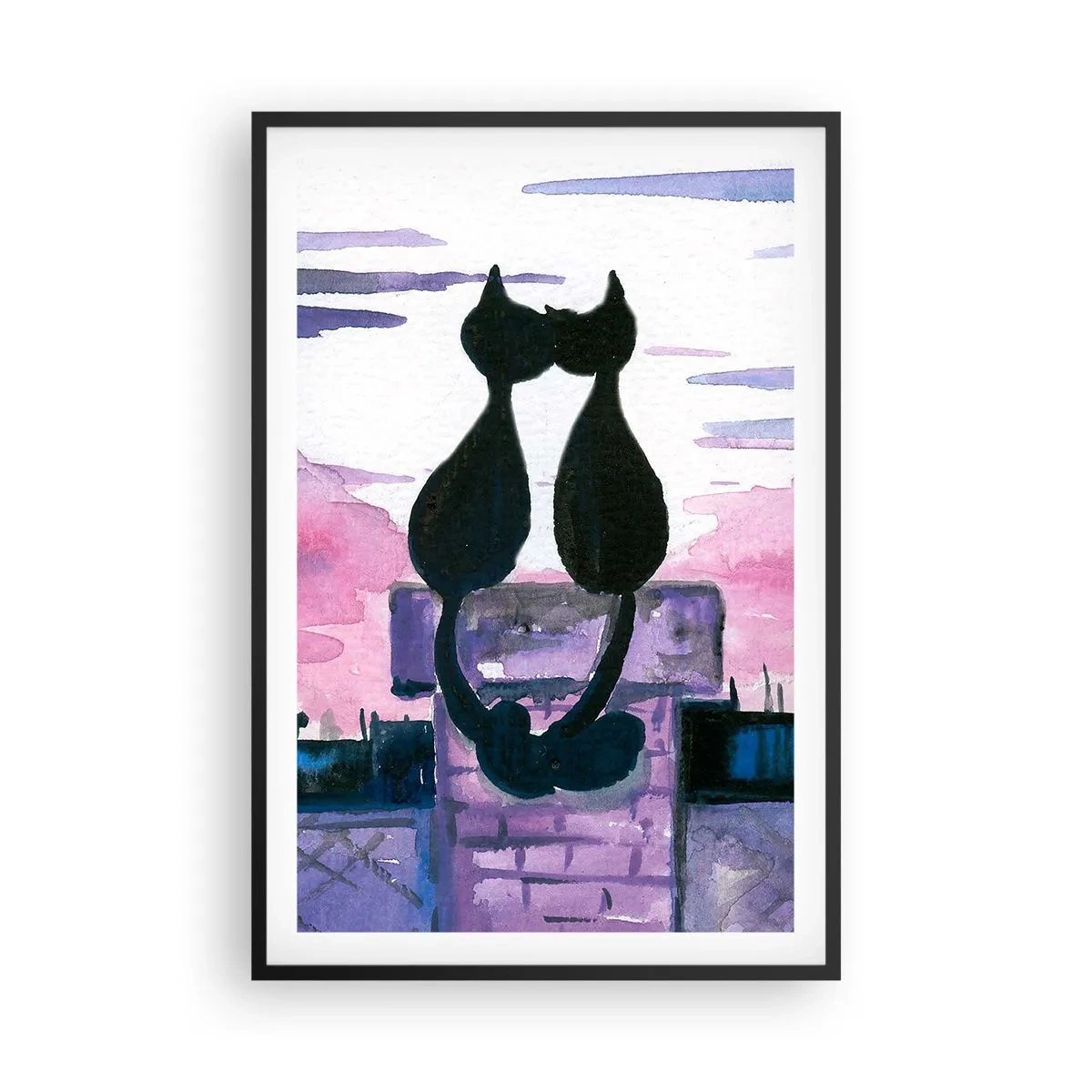 Poster in black frame - Rendezvous under the Moon - 61x91 cm