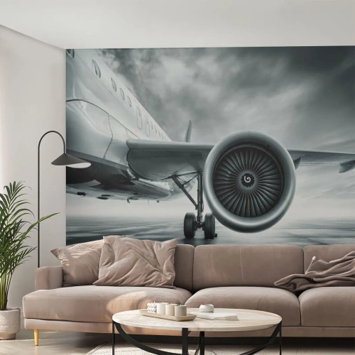 Photo Wallpaper Premium Canvas - There Is Power! - Plane, Trip, Business - 350x256 cm