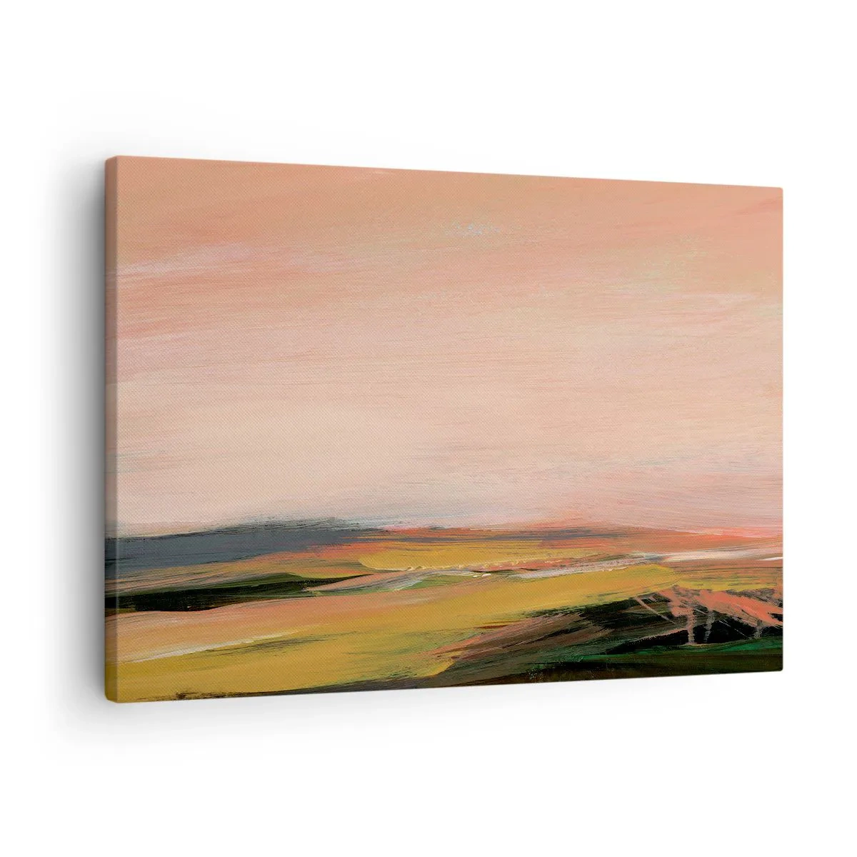 Canvas picture - A landscape in shades of pink and gold - 70x50cm - In Pink Tones - Modern wall decoration for the living room and bedroom ARTTOR