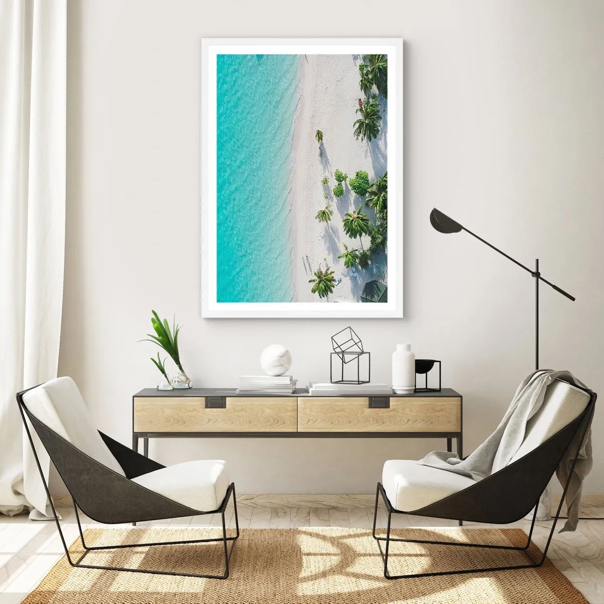 Poster in white frmae - Holidays in Paradise - 30x40 cm