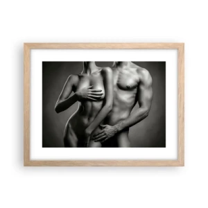 Poster in light oak frame - Adam and Eve - 40x30 cm
