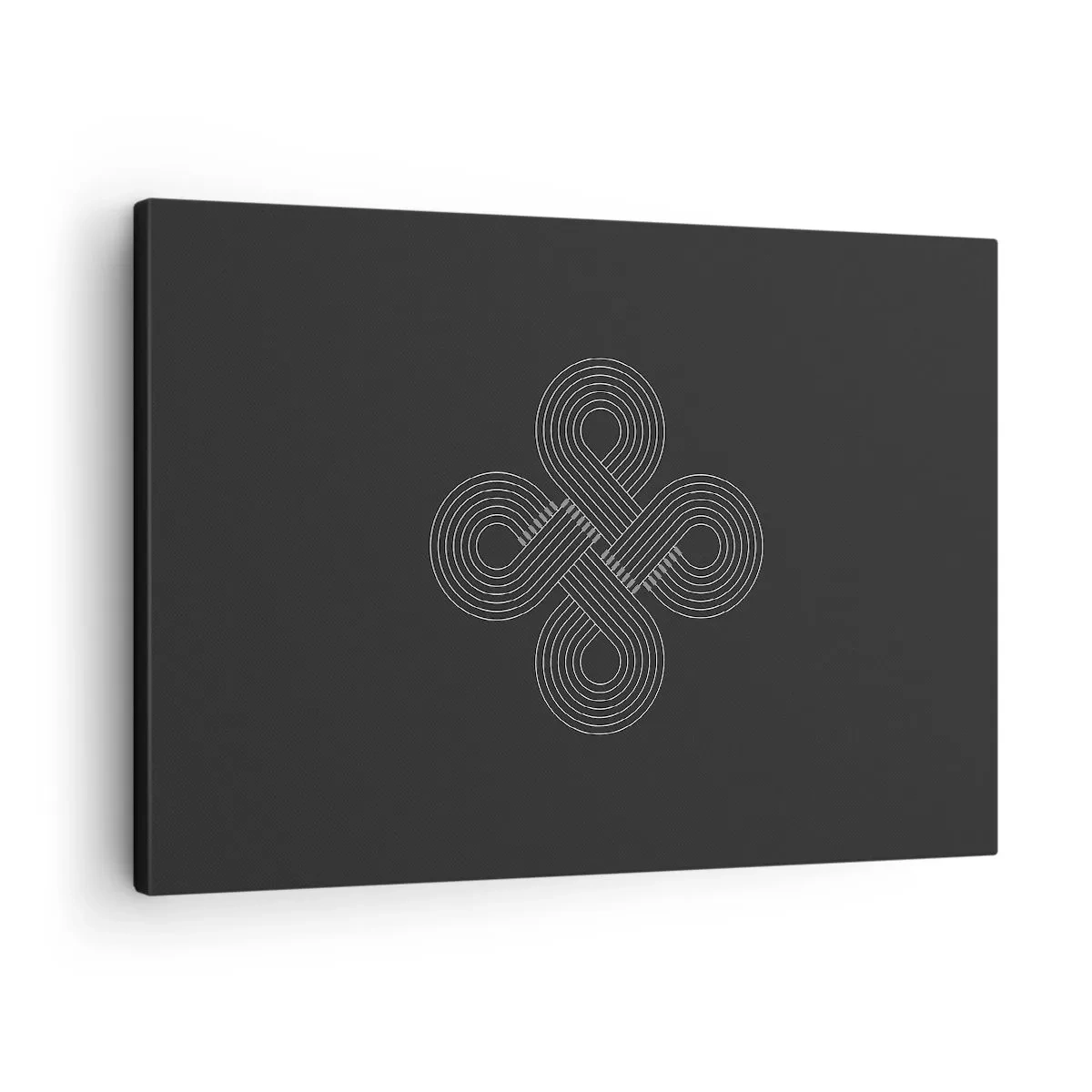 Canvas picture - Celtic pattern in a minimalist style on a black background - 70x50cm - In Celtic Spirit - Modern wall decoration for the living room and bedroom ARTTOR