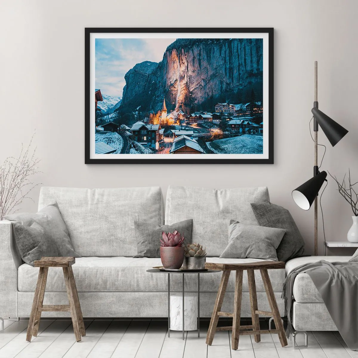 Poster in black frame - Sparkling Winter Spirit - 100x70 cm