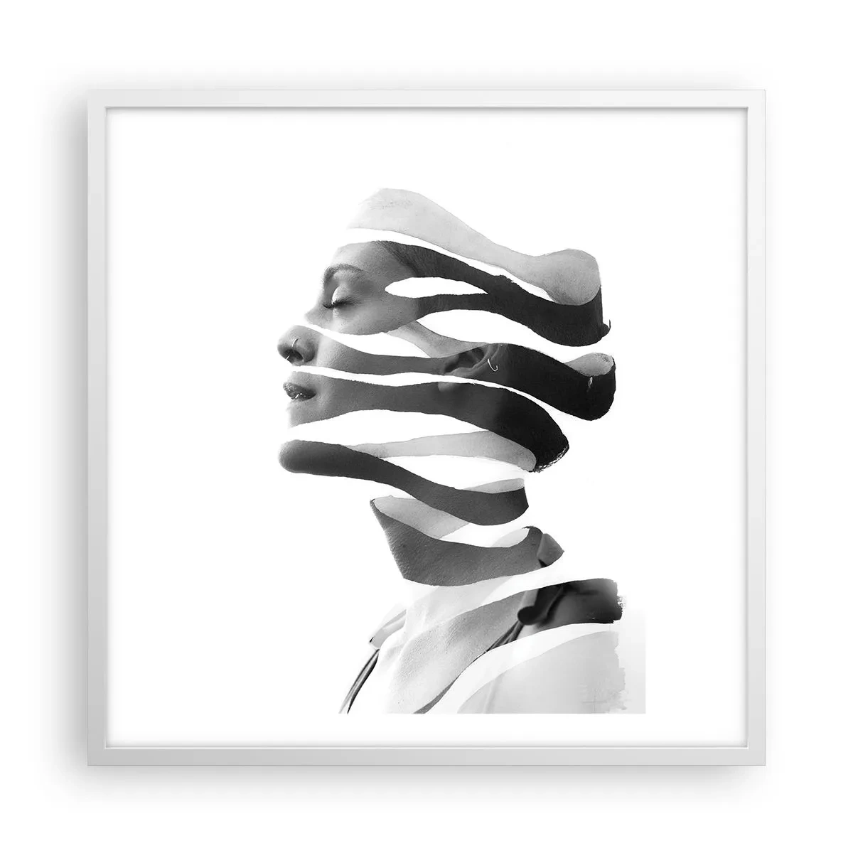 Poster in white frmae - Surrealistic Portrait - 60x60 cm