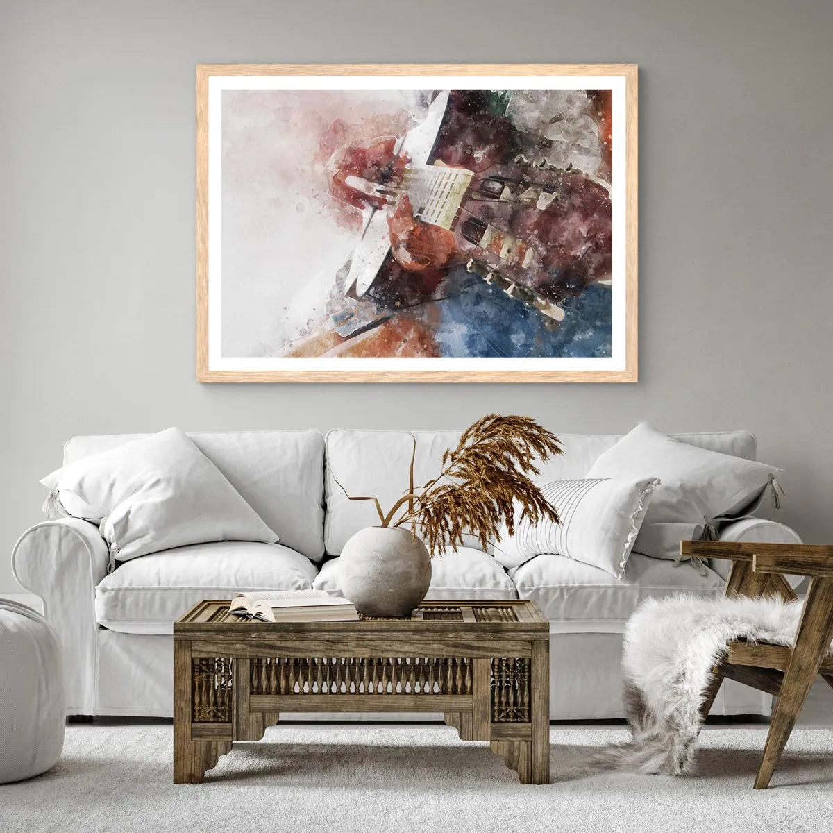 Poster in light oak frame - And What do You Think? - 70x50 cm