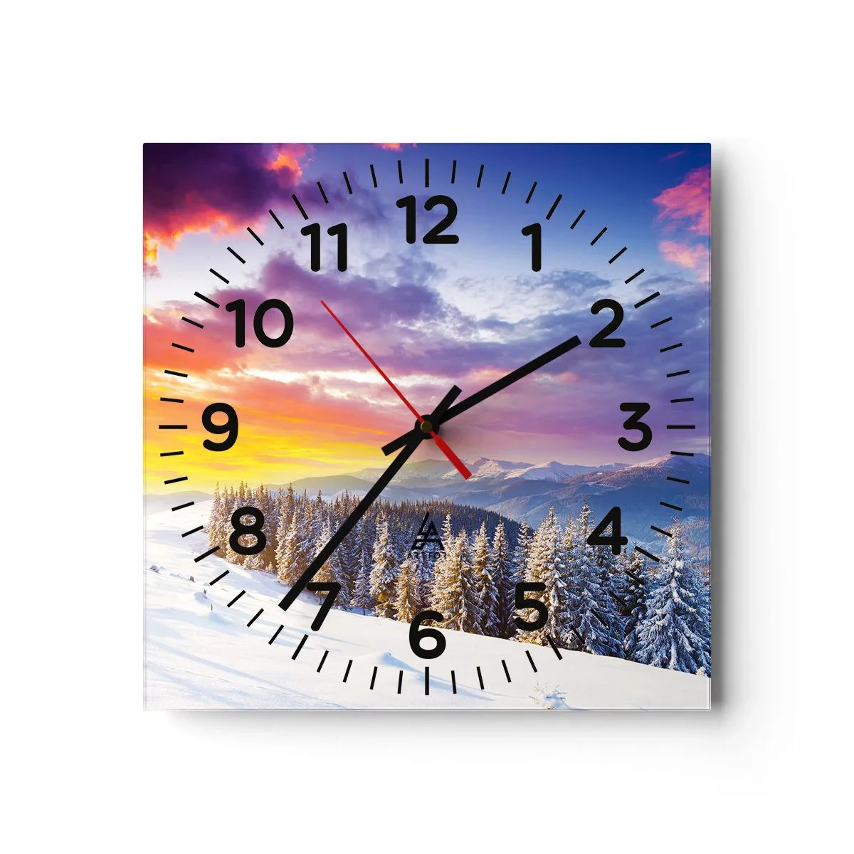 Wall clock - Clock on glass - In Plain Daylight - 40x40 cm