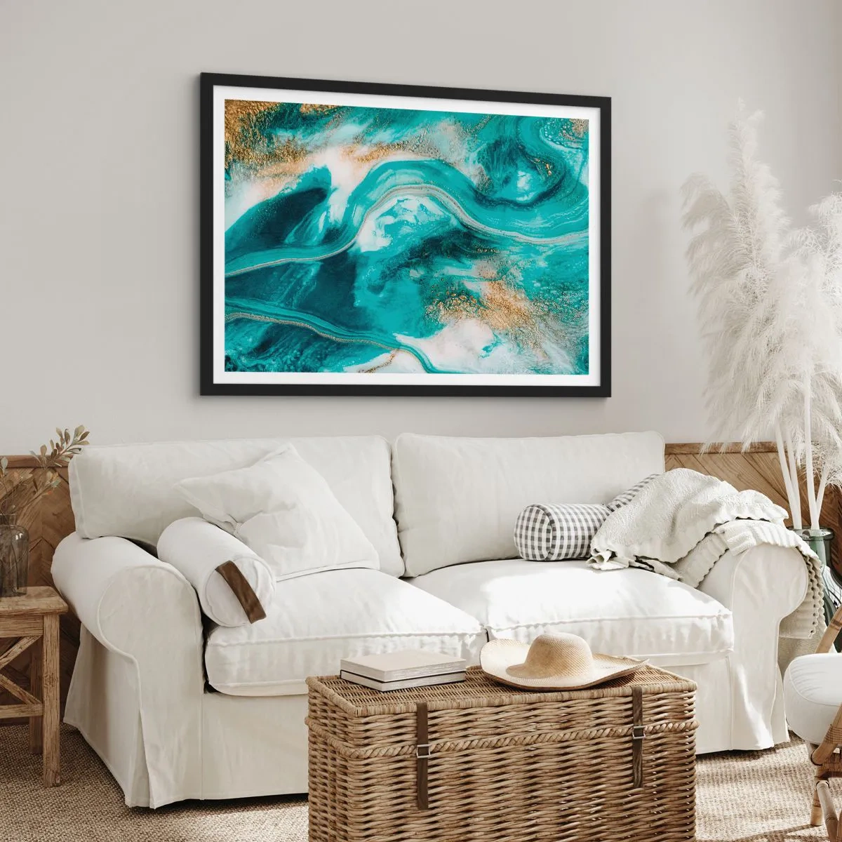 Poster in black frame - River of Gold - 100x70 cm